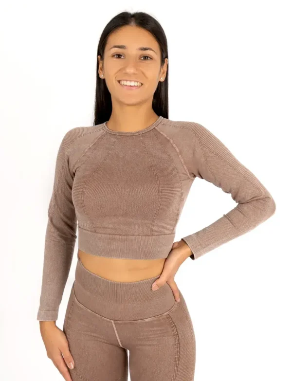 Mist brown top za trening na dug rukav