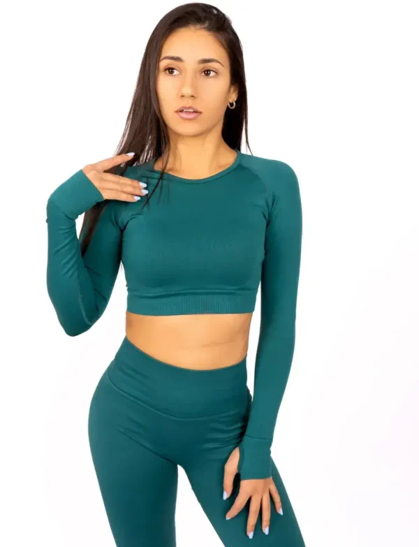Selena green top na dug rukav