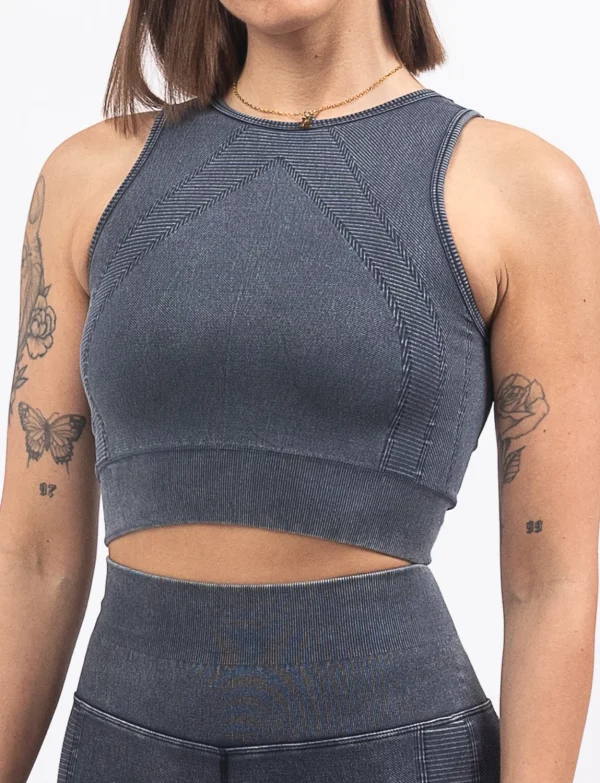 Mist dark gray top na bretele