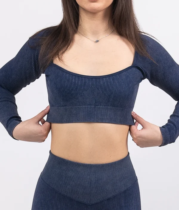 Cozy indigo top na dug rukav 3